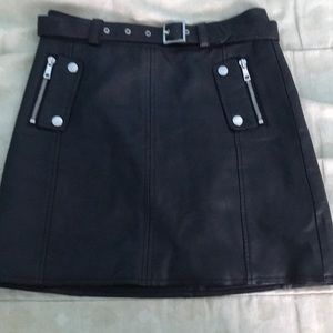 Black leather skirt